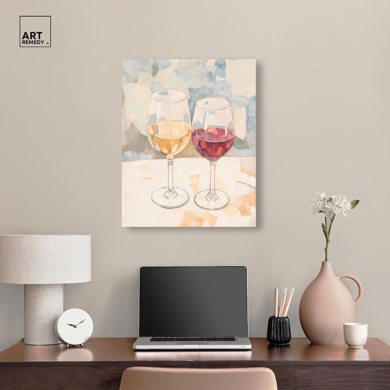 Wine Duo Canvas by Art Remedy, Gallery Wrapped