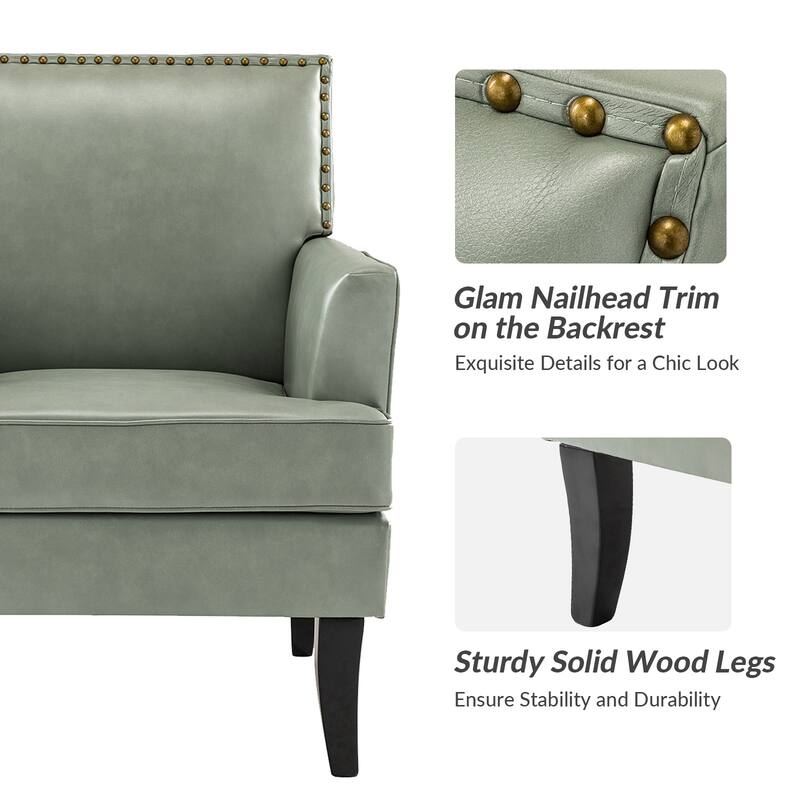 Nileus Contemporary and Classic Polyester Accent Chair with Solid Wooden Legs by HULALA HOME