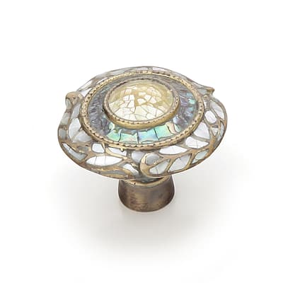 Schaub and Company Fair Isle 1-1/2" Luxury Designer Round Cabinet Knob - Aged Dover