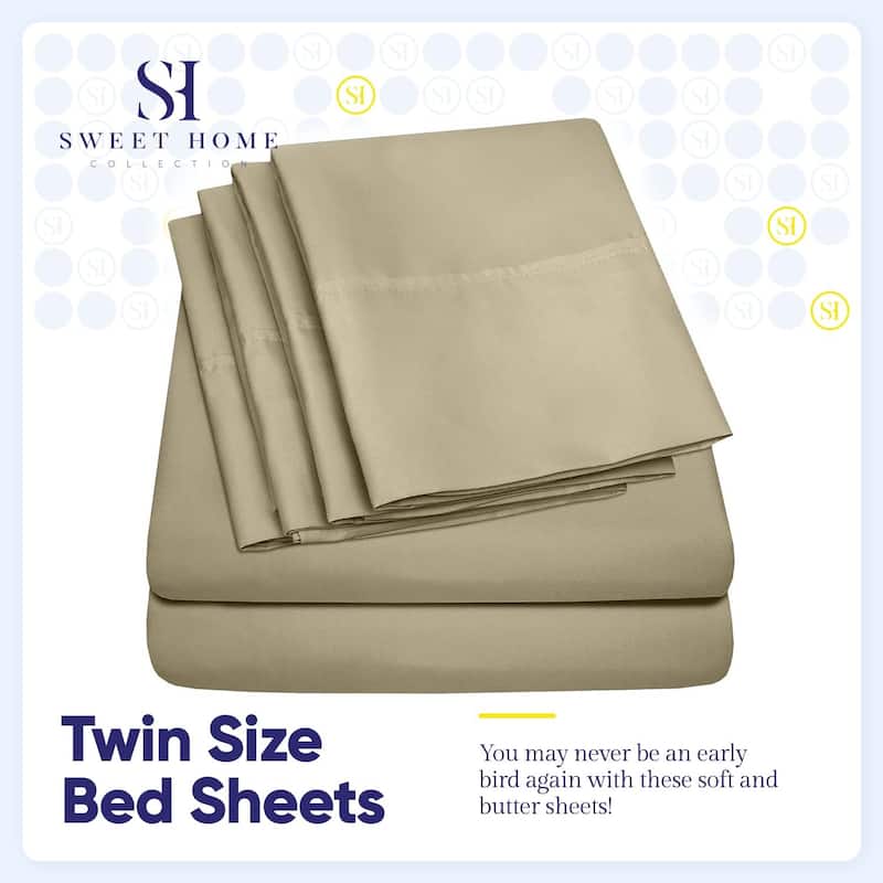 Sweet Home Collection Split King 7 Piece Sheet Set, Deluxe Ultra Soft 1500 Series, Double Brushed Microfiber.