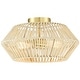 preview thumbnail 1 of 7, 2-Light Bohemian Woven Rope Semi-Flush Mount Ceiling Light - D16"x H8.7" - Brass/Beige - 16 in. W 16 in. W