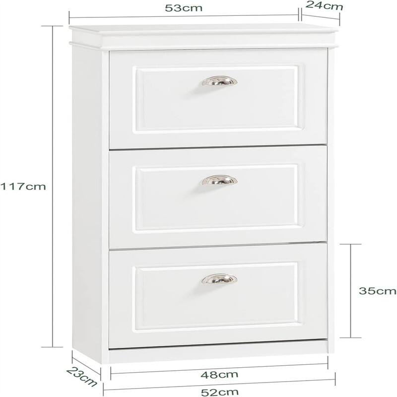 Black Shoe Cabinet with 3 Flip Drawers