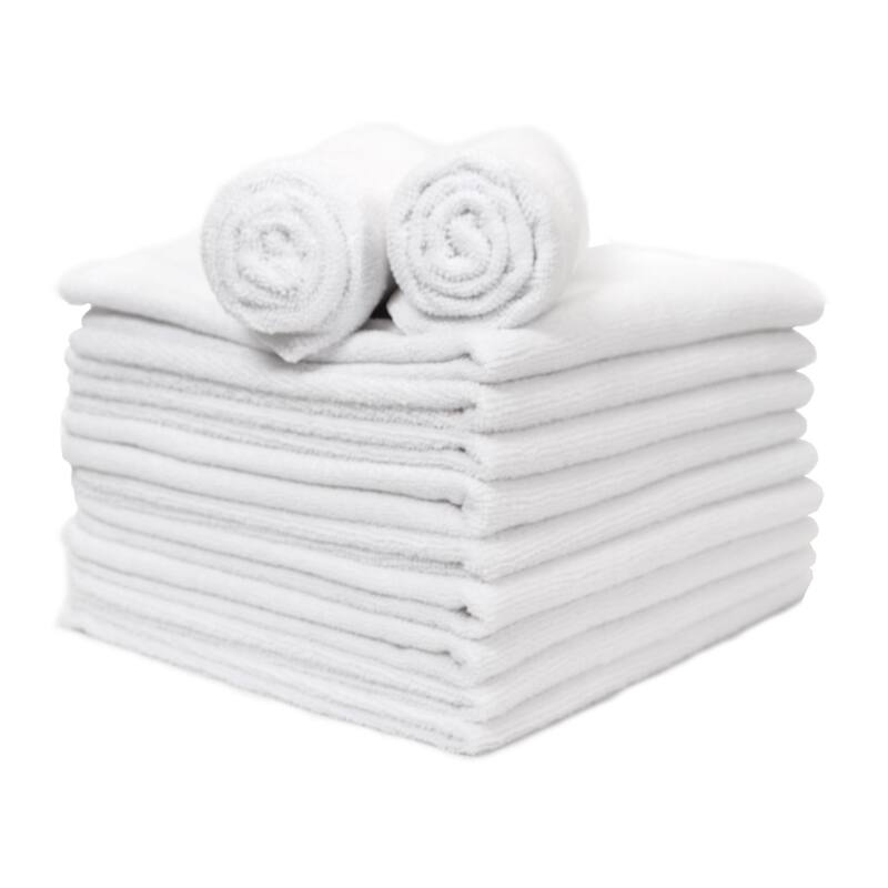 Arkwright Microfiber 12-Piece Hand Towels - 27x16 - White
