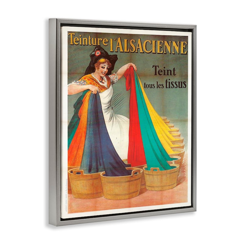 Stupell Vintage Teinture L'Alsacienne Framed Floater Canvas Wall Art Design By Marcus Jules