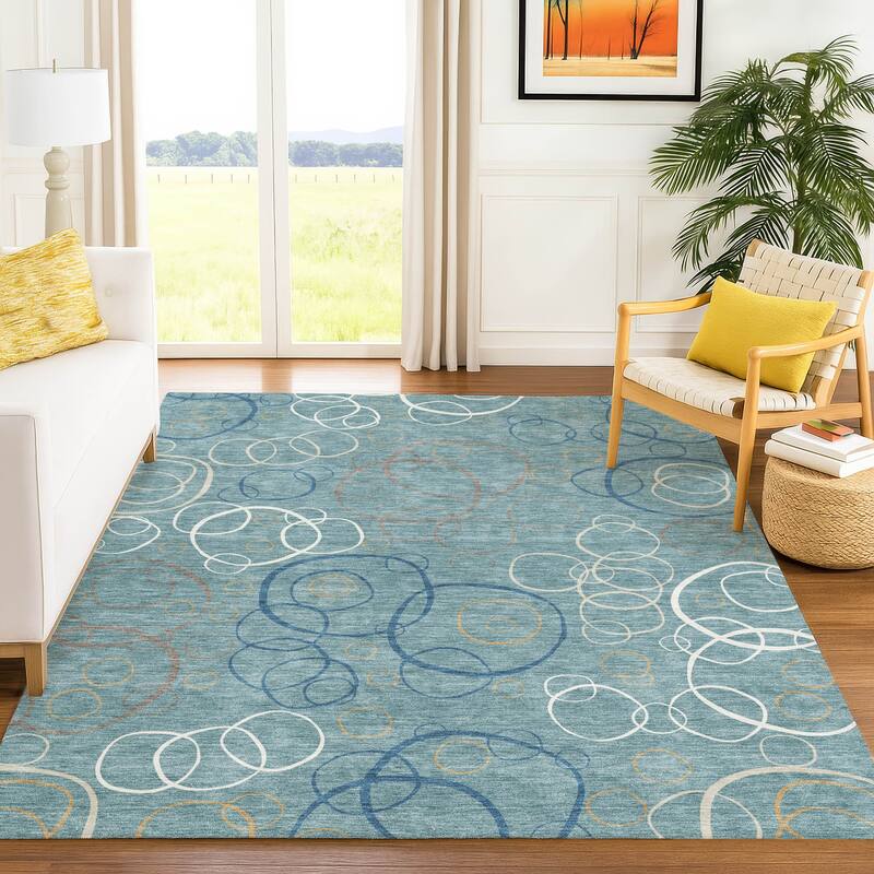 Machine Washable Indoor/ Outdoor Contemporary Nexus Chantille Rug