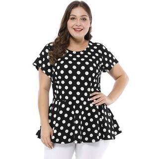 women's plus size polka dot tops