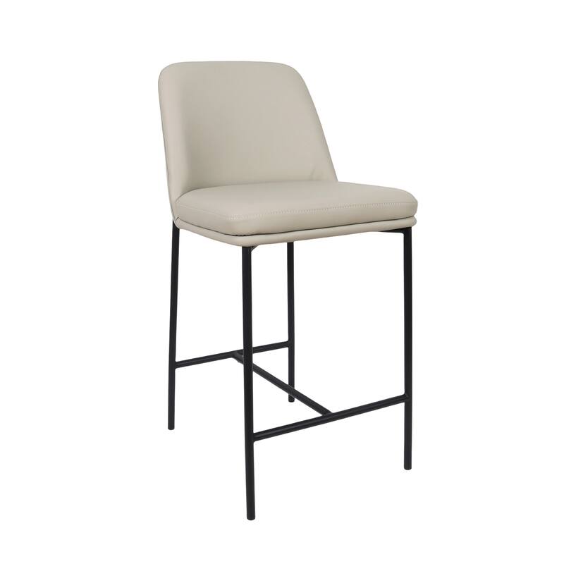 Manhattan Comfort Loft Vegan Leather Metal Counter Stool - Set of 2