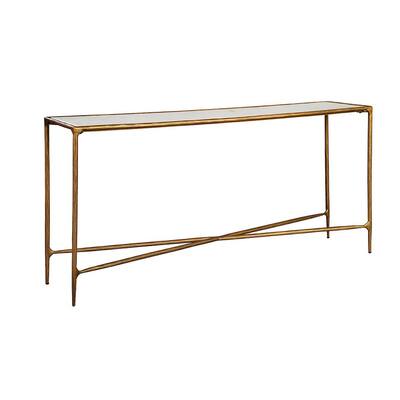 Furniture Classics White Marble Gold Cast Iron Bronson Console Table