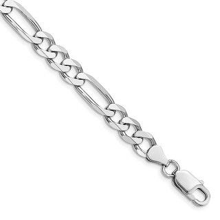 Sterling Silver Rhodium-plated 6.5mm Figaro Chain Necklace or Bracelet