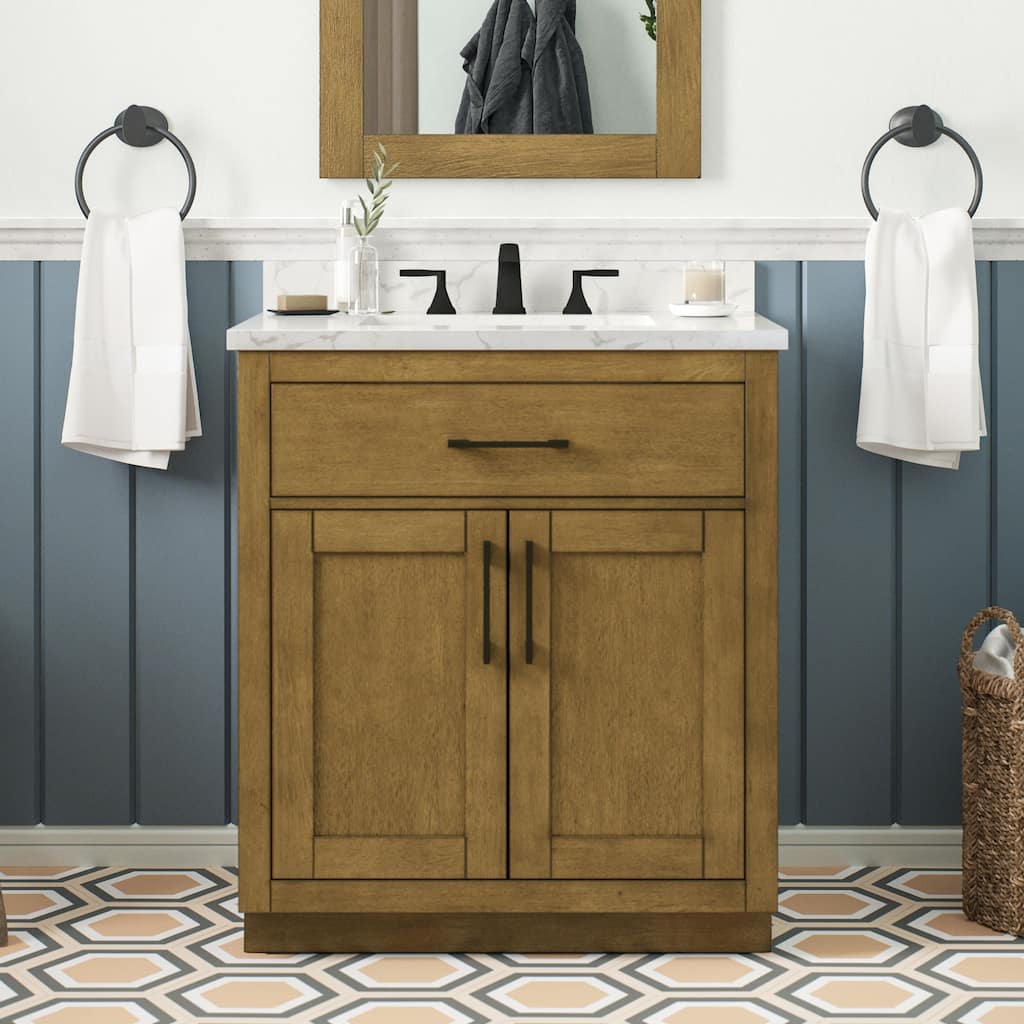Athea Bathroom Vanity with White Engineered Marble Top