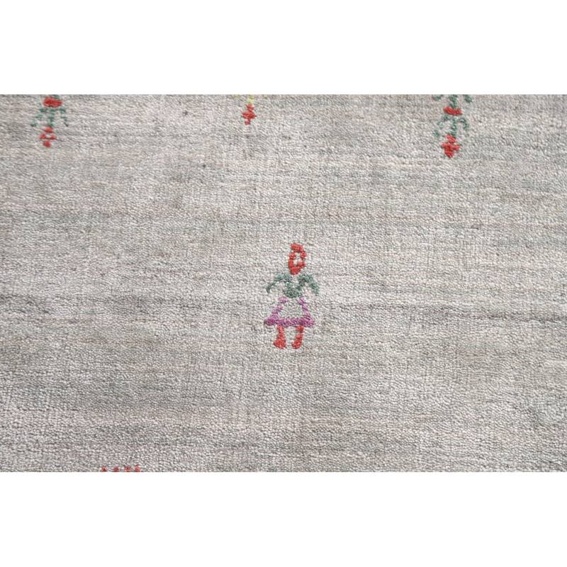 Striped Gabbeh Square Area Rug Handmade Wool Carpet - 9'8"x 9'8"