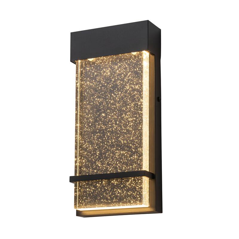 1-Light Crystal Outdoor Integrated LED Bulbble Glass Wall Sconce