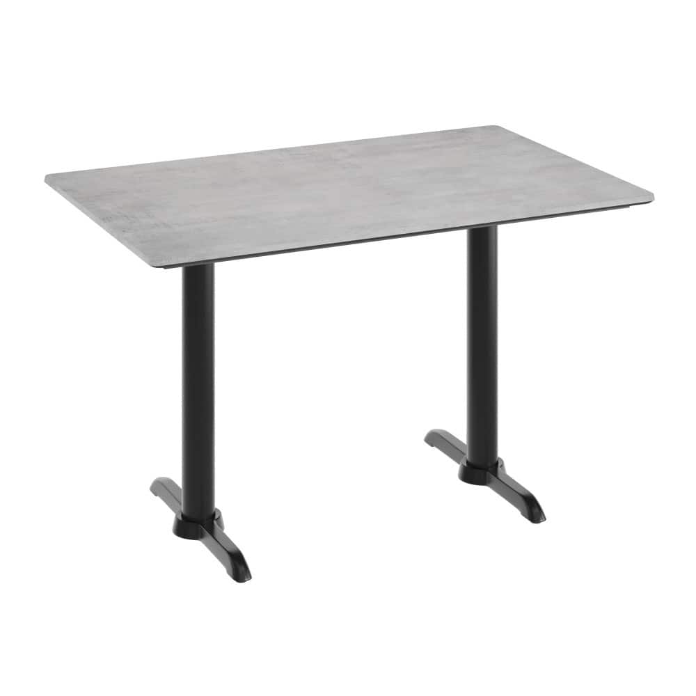 Commercial HPL Tabletop with Bar Height Dual T Bases - 48"W x 30"D x 29.5"H