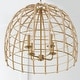 preview thumbnail 3 of 3, Wren 1-light Matte Brass Large Pendant w/ Handcrafted Rattan