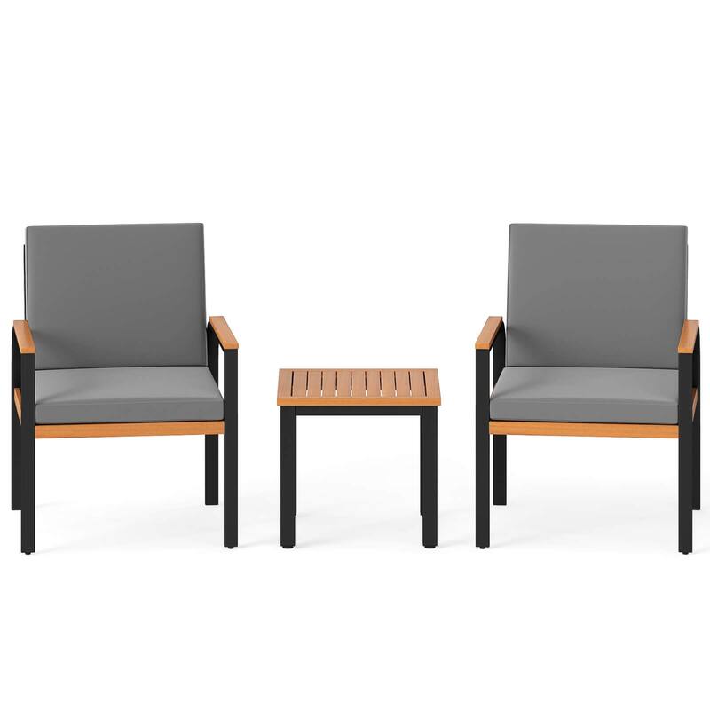 Costway 3 PCS Patio Furniture Set with Coffee Table Removable Cushions - See Details
