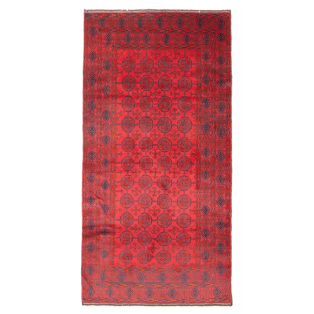 ECARPETGALLERY Hand-knotted Teimani Red Wool Rug - 3'5 x 6'6