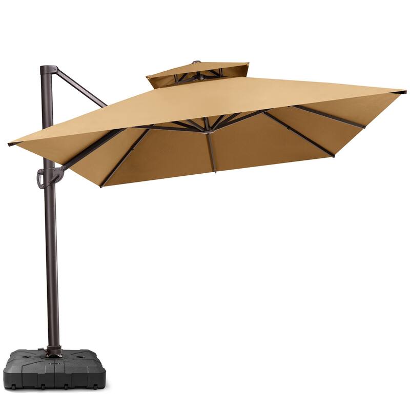 Crestlive Outdoor 13 x 10ft 360-degree Rotation Patio Cantilever Umbrella with Base