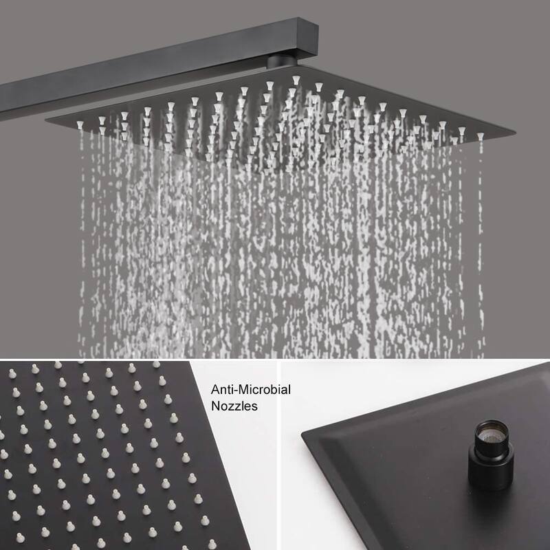 Proox 10" Wall Mounted Rain Shower Head 2.5GPM Square Shower Handheld