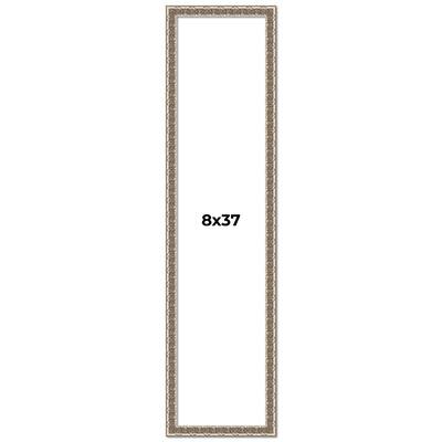8x37 Frame Silver Versailles Ornate Solid Wood Picture Frame | 1 Inch