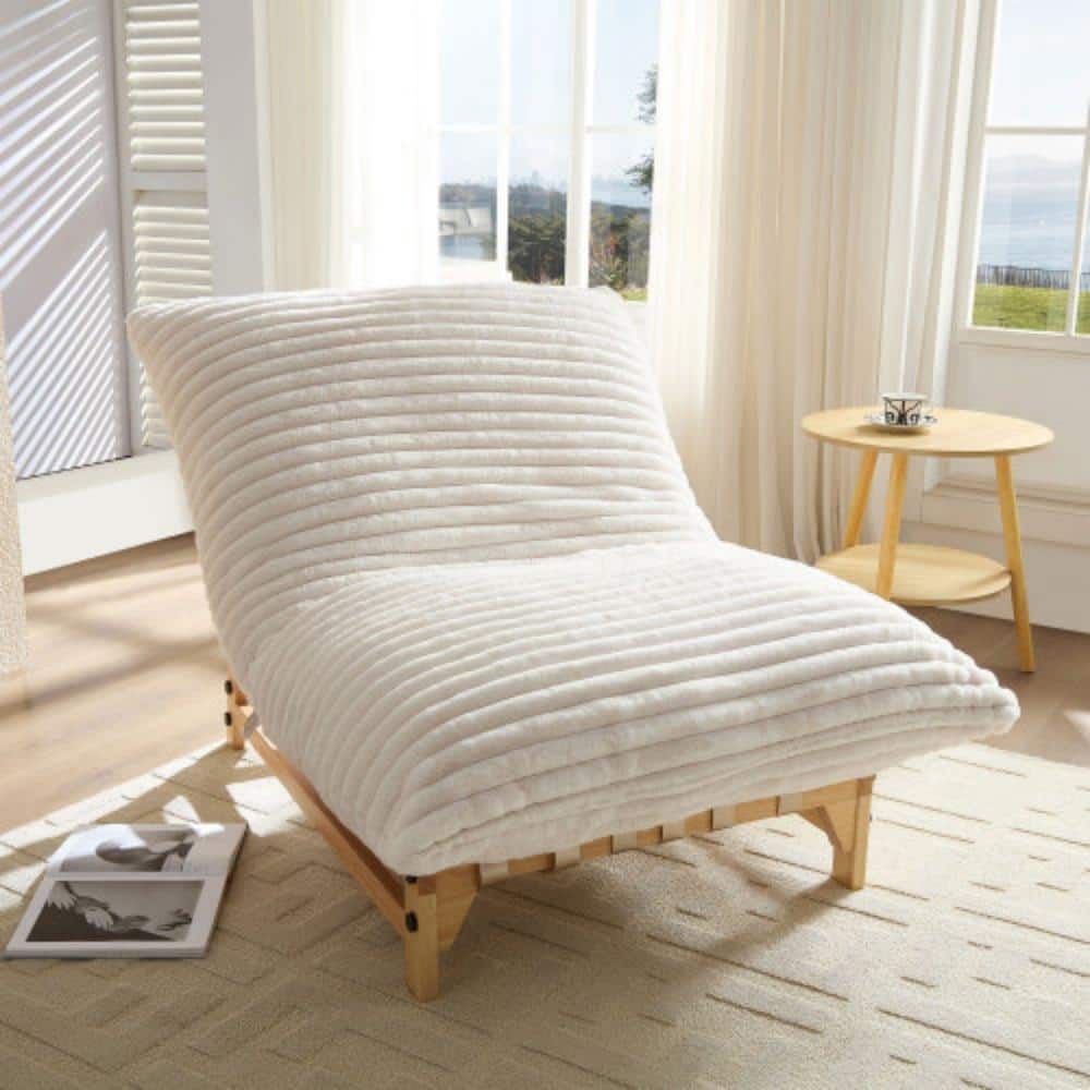 Single Seat Armless Corduroy Lazy Sofa With Backrest
