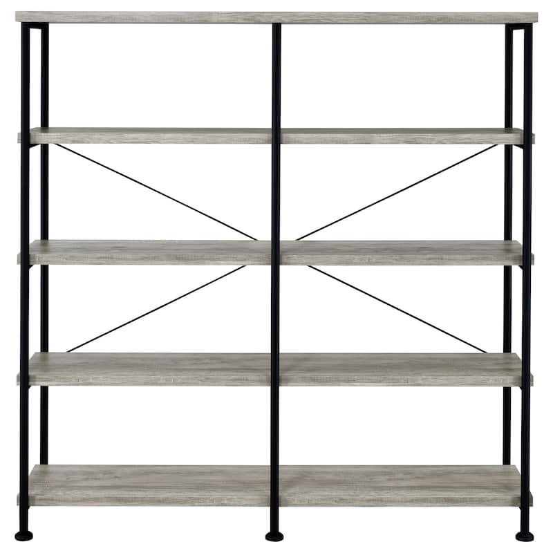 Analiese 63-inch 4-shelf Double Bookshelf - 60.00" x 14.25" x 63.00"