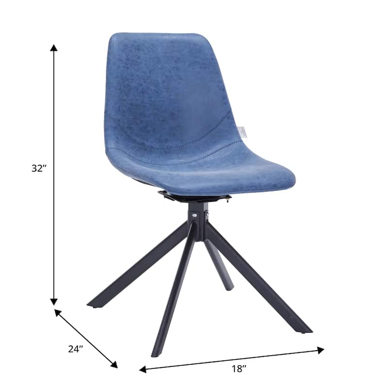 Markley Leather Dining Chair 360 Degree Swivel with Iron legs Modern Accent Side Chair Set of 4