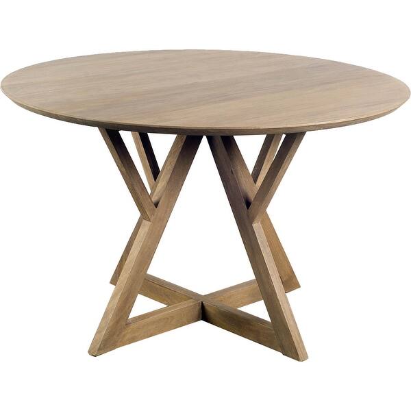 Mercana Jennings Ii 48 Round Brown Solid Wood Table Top Base Dining Table 48 0l X 48 0w X 29 9h Overstock 24239143