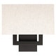 preview thumbnail 20 of 18, 12in H Dark Bronze Wall Sconce Light With Oatmeal Fabric Shade