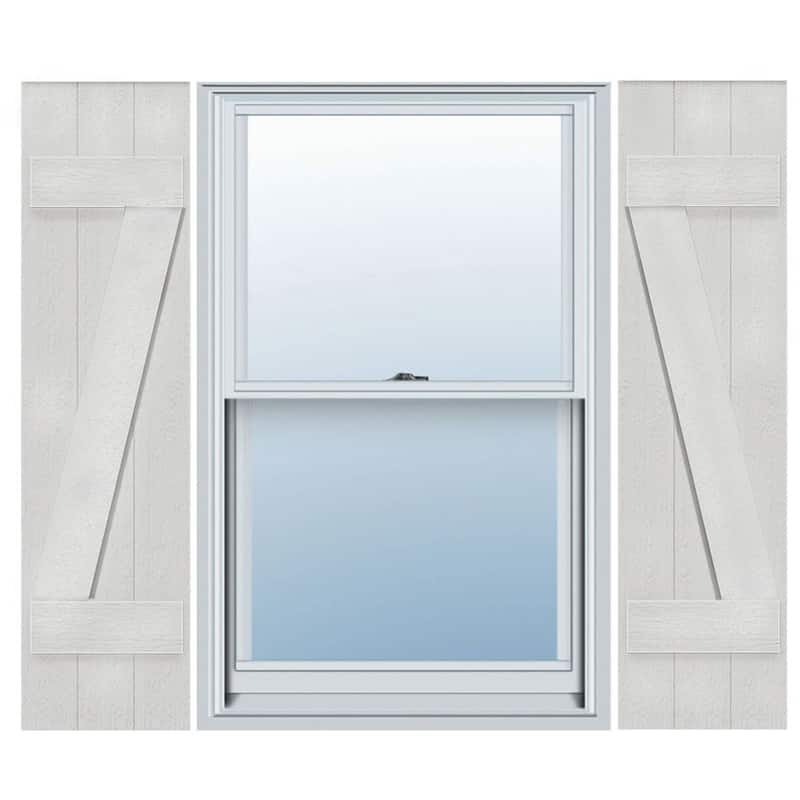 Rustic Two Board Joined BoardnBatten Faux Wood Shutters w/ZBoard (Per Pair) Bed Bath