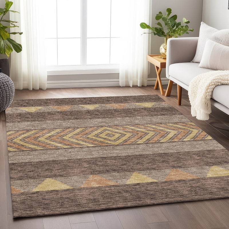 Premium Washable Super Soft Southwest Ombre Mayfield Rug - Brown - 10' x 14'