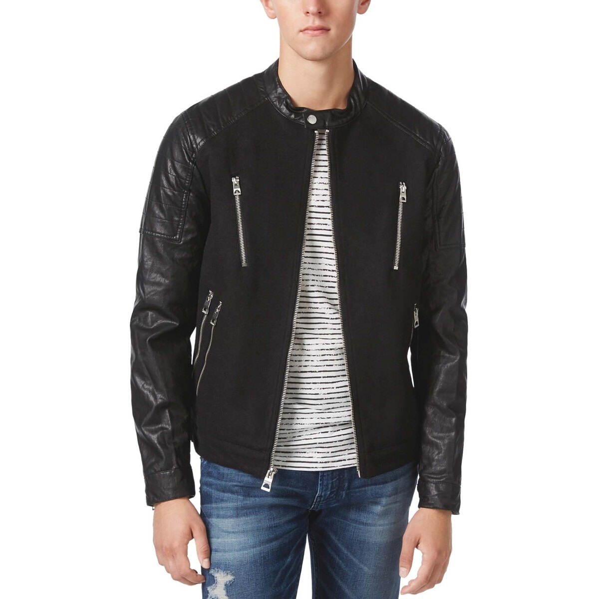 guess bomber jacket black