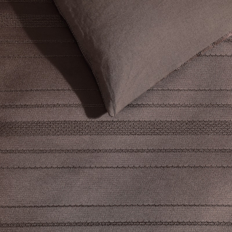Vera Wang Illusion Lines Brown Comforter Set