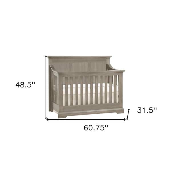 White Solid and Manufactured Wood Standard Four In One Convertible Crib