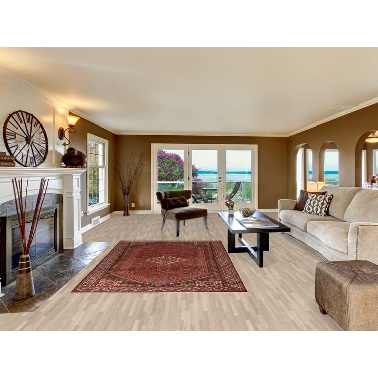 Tribal Orange Qashqai Persian Vintage Rug Hand-Knotted Wool Carpet - 5'4"x 8'0"