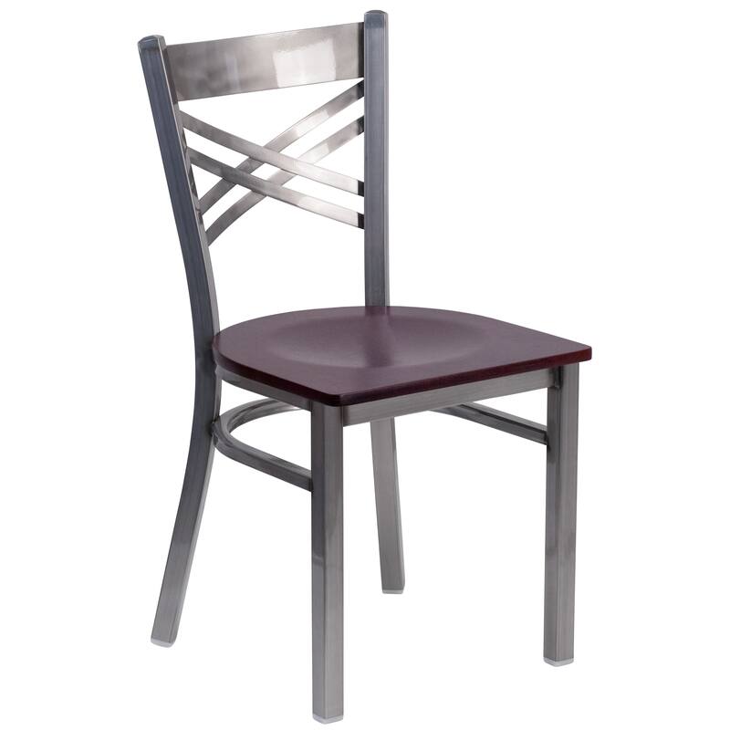 Steel X-back Restaurant Chair - 16.5"W x 17"D x 32.25"H