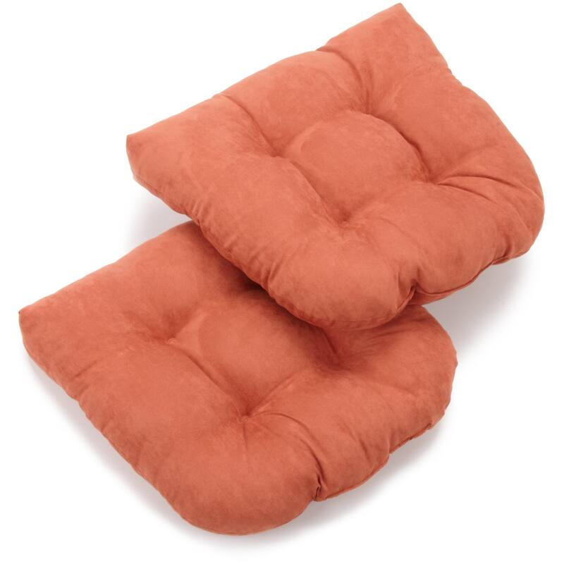 19-inch U-Shaped Microsuede Chair Cushion (Set of 1, 2, or 4) - Set of 2 - Spice