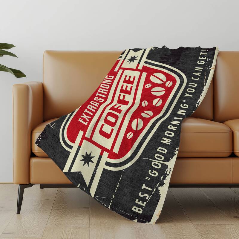 Premium Machine Washable ASB166 Coffeshop Sherpa Throw Blanket - Midnight - 4'2" x 5'10"