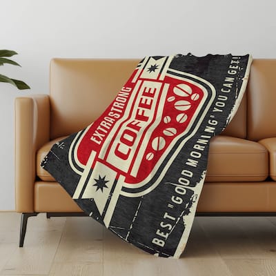 Premium Machine Washable ASB166 Coffeshop Sherpa Throw Blanket