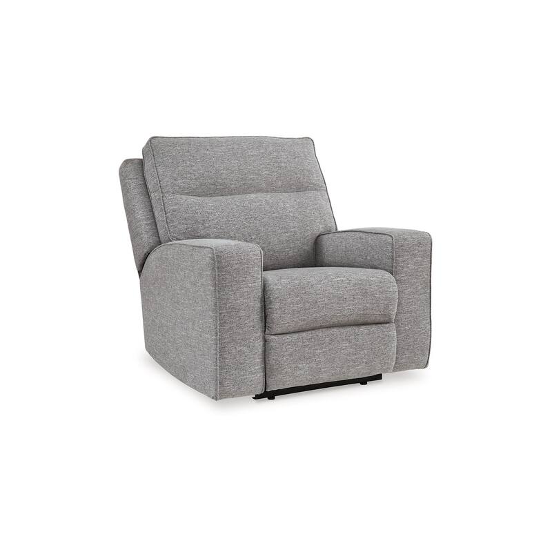 Cloe Power Recliner Chair, Adjustable Back, Gray Performance Nuvella