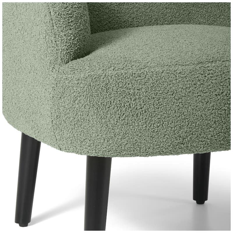 Bayville Sherpa Polyester Upholstered Faux Shearling Barrel Chair - (Set of 2)