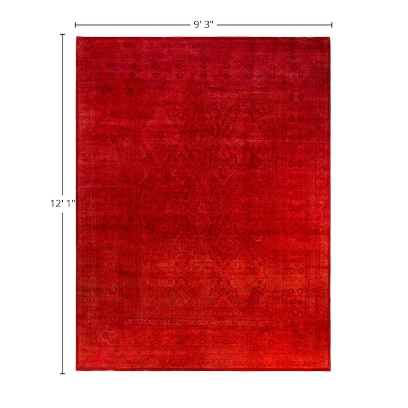 Fine Vibrance One-of-a-Kind Hand-Knotted Area Rug - Orange, 9' 3" x 12' 1" - 9' 3" x 12' 1"