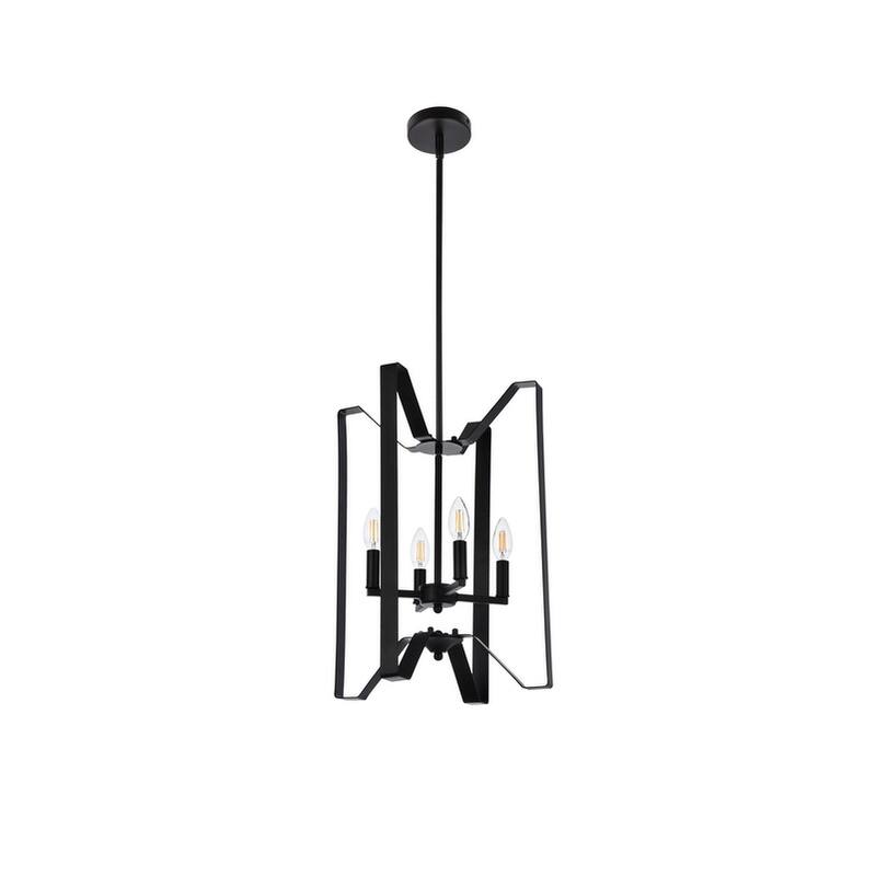 Hugo 4 Light Pendant in black - 14 Inch