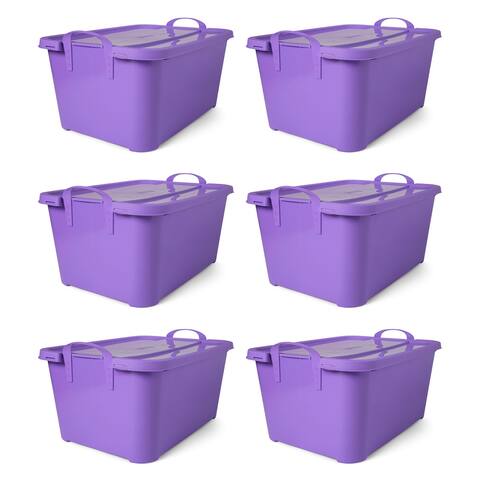 Life Story Purple Stackable Closet Organization Storage Box, 55 Quart (6 Pack) - 3