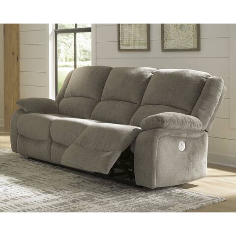 Draycoll Contemporary Tan Power Reclining Sofa - 40" x 88" x 40"