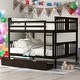 preview thumbnail 1 of 7, Full over Full Bunk Bed With Drawers and Ladder for Home Espresso