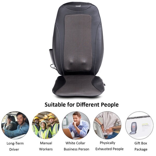 gymax shiatsu neck & back massage cushion air compression heated massager chair seat