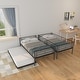 preview thumbnail 8 of 14, Black Twin over Twin Metal Bunk Bed Frame with Trundle, Fence, and Ladder