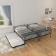 preview thumbnail 7 of 13, Twin over Twin Metal Bunk Bed Frame with Trundle and Ladder