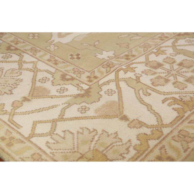 Oushak Indian Area Rug Handmade Transitional Wool Carpet - 9'0" x 11'10"