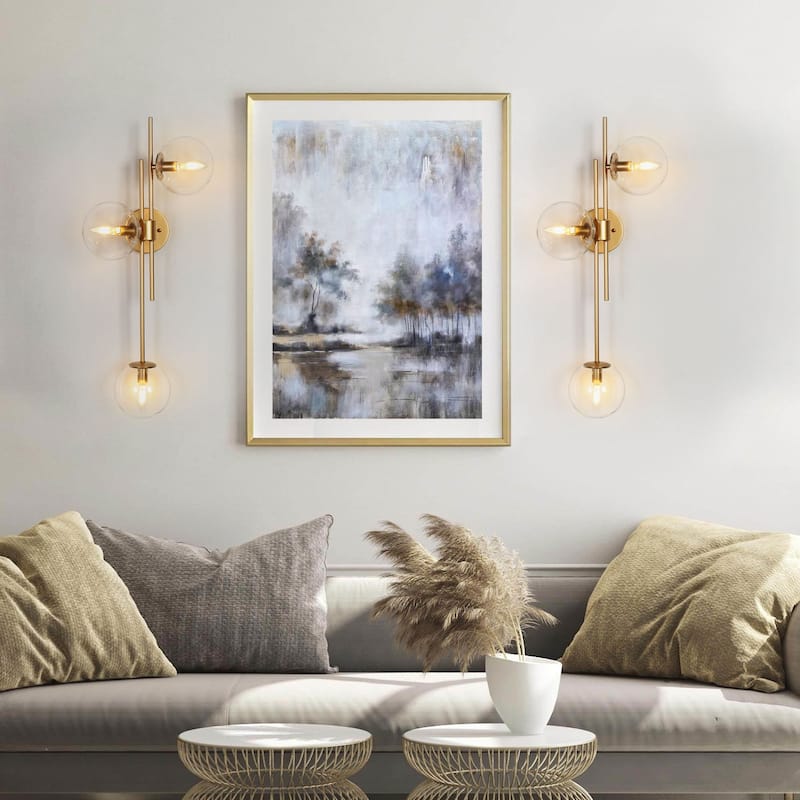 Bola Modern Gold 3-Light Chandelier Wall Sconce Orb Glass Bathroom Vanity Light